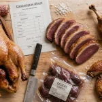 Canard gras vente directe, entier et sous vide en cuisine