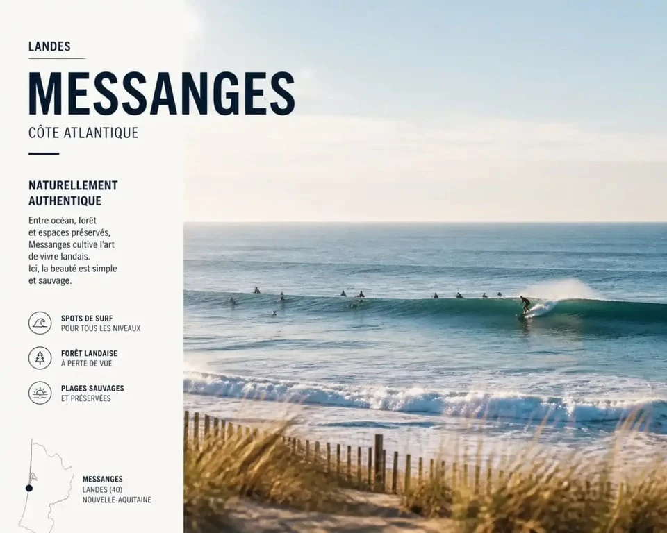 Surf à Messanges, conditions de vagues sur la plage landaise