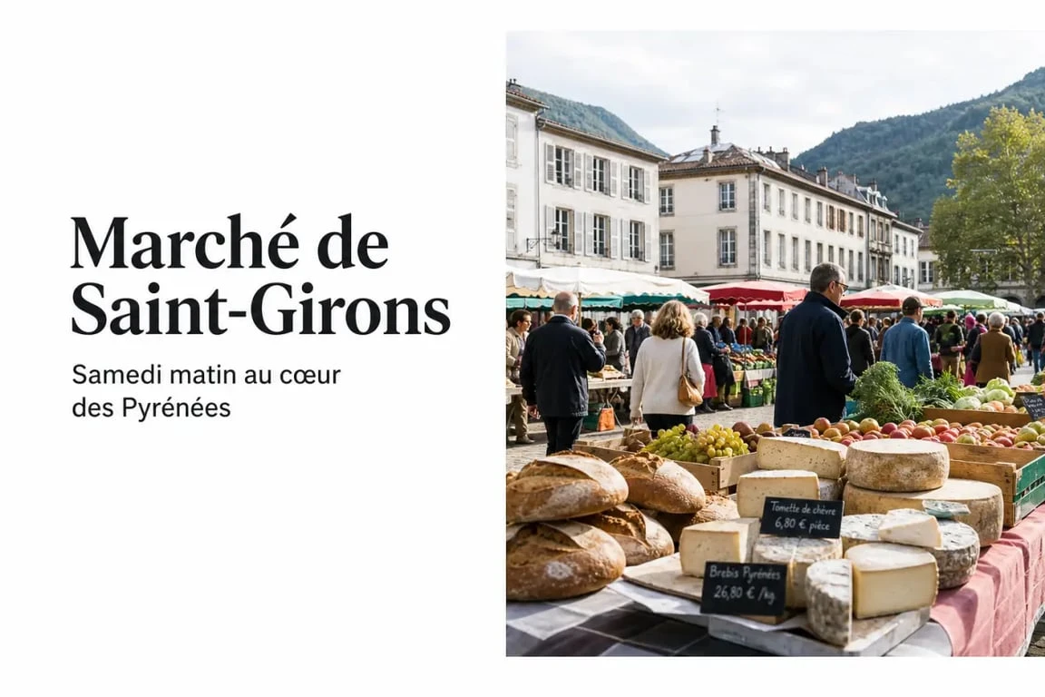 Marché de saint girons samedi matin animé au cœur de Saint-Girons