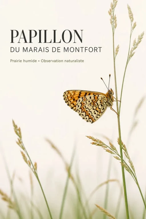 Espace naturel sensible du marais de Montfort : papillon emblématique dans une prairie humide