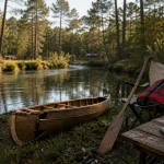 Landes de Gascogne tourisme : canoë sur la Leyre en forêt