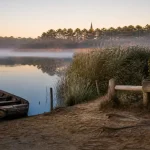 Lac de Léon, lever du jour, randonnée leON landes tourisme