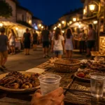 Marché nocturne landes : producteurs et grillades en village