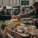 Marché de saint girons samedi matin : étals de produits locaux