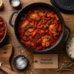 Plat du sud ouest : piperade basquaise en cocotte fonte