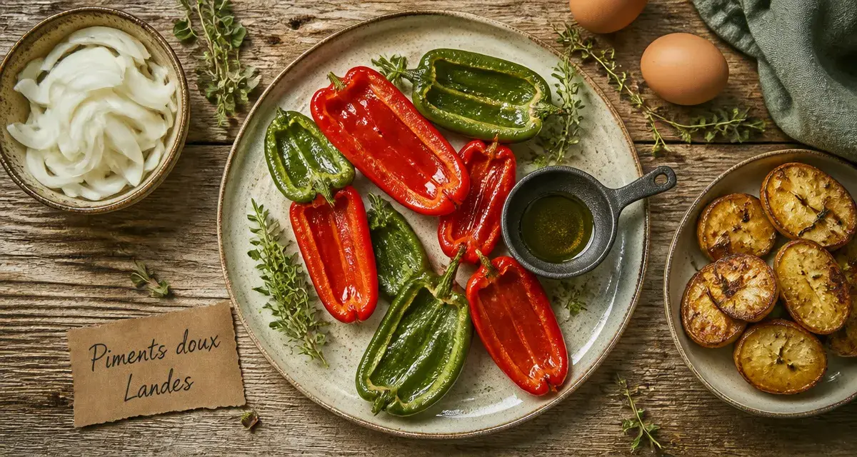 Que faire avec des piments doux des landes : piments à la poêle et omelette