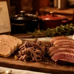 Spécialités sud ouest : canard, piment d’Espelette et foie gras sur table