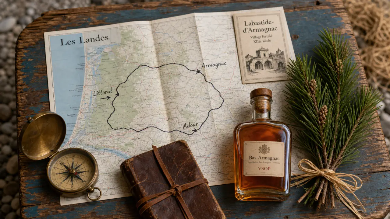 Villages landes : carte des circuits Littoral, Armagnac et Adour