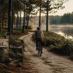 Visiter les Landes de Gascogne : route entre pins et airial à vélo