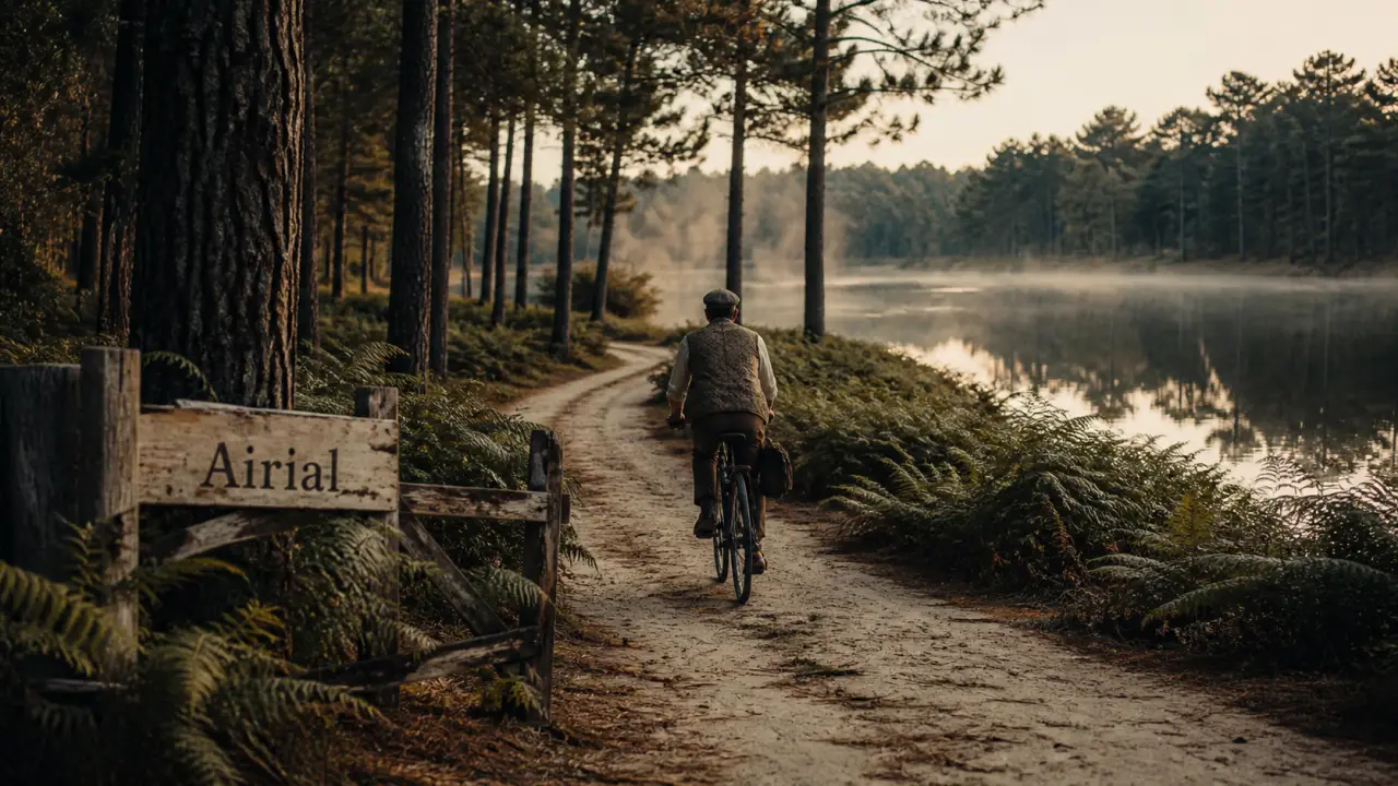 Visiter les Landes de Gascogne : route entre pins et airial à vélo