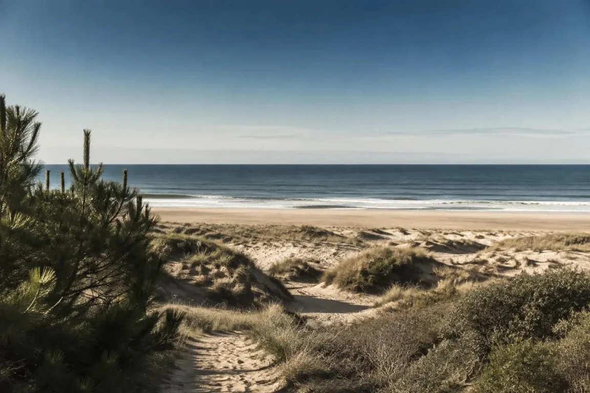 Plage naturiste d'Arnaoutchot entre pinède, dunes et océan Atlantique