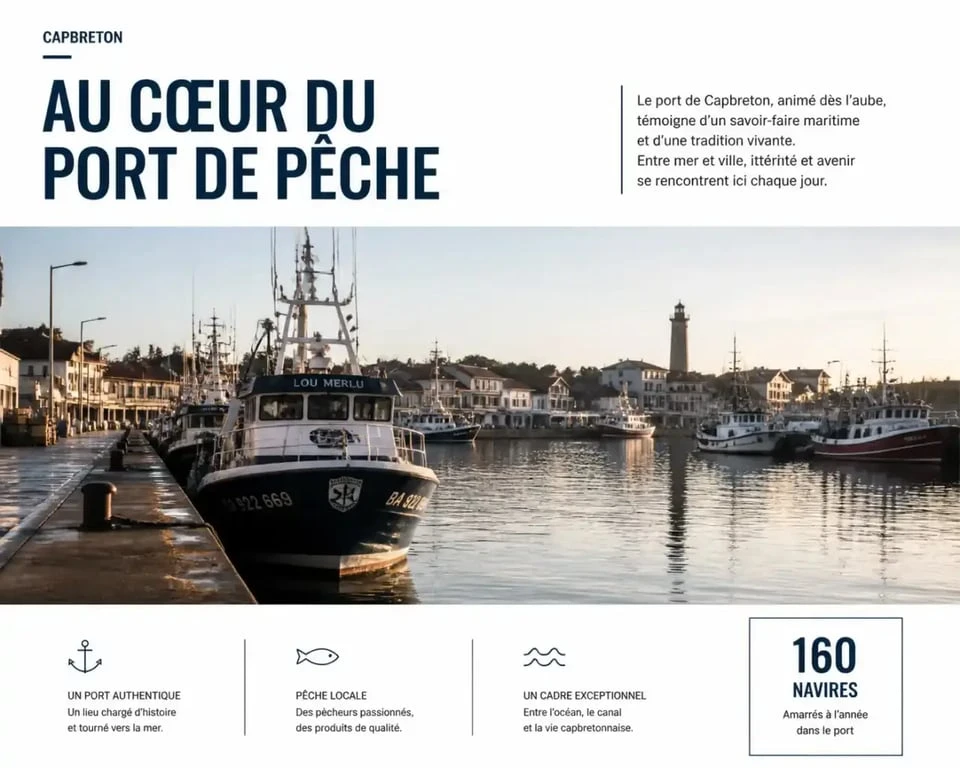 Port de Capbreton dans les Landes, un des décors réels associés à Port Clément dans Erica