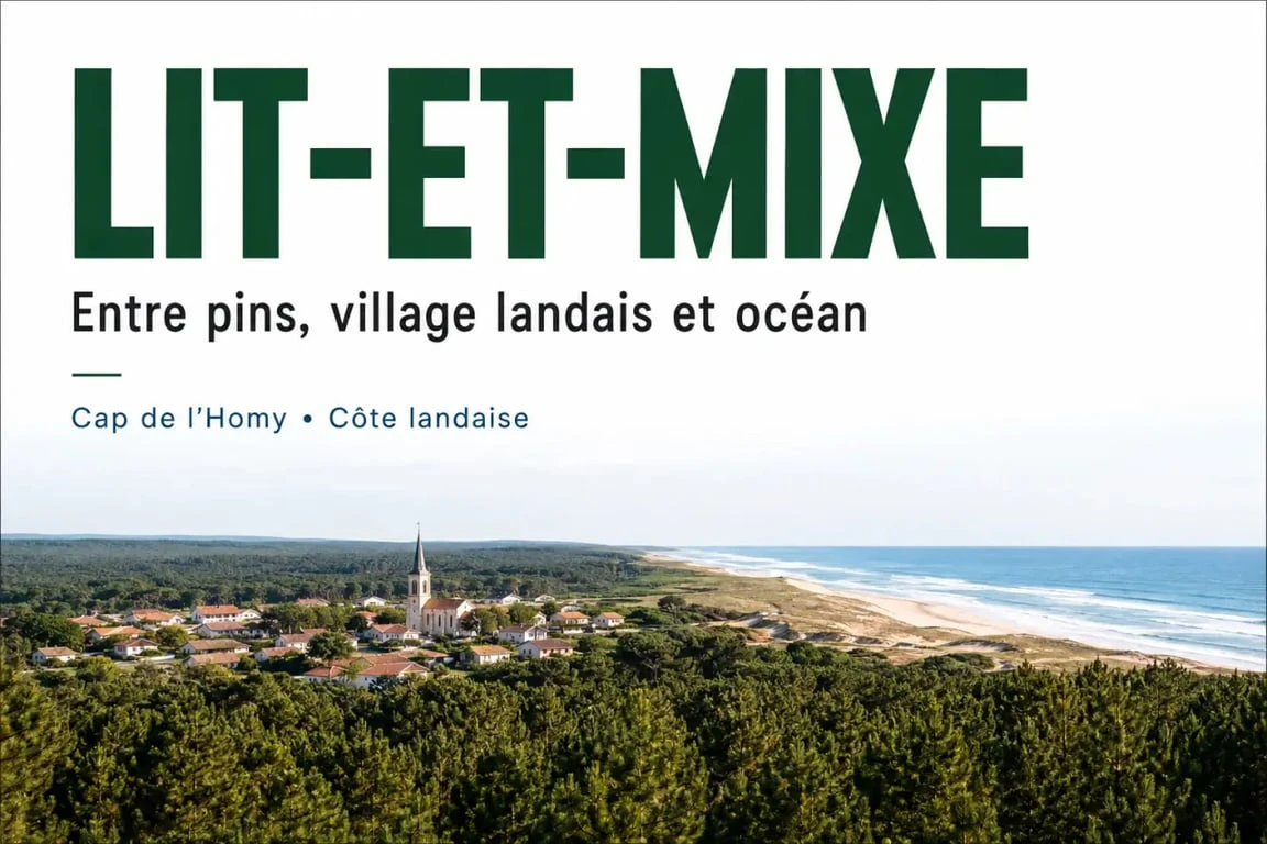 Lit-et-Mixe entre forêt, village et océan, vue panoramique de la commune