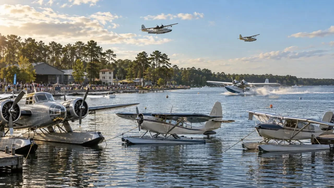 Rassemblement hydravion Biscarrosse 2025 sur le site Latécoère au bord du lac