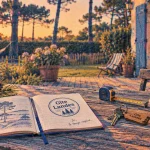 gites vacances landes : terrasse en bois, jardin clos et clés
