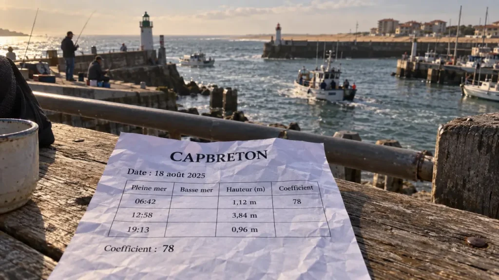 Horaires des marées capbreton : hauteurs et coefficient