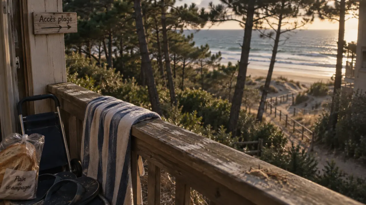 Location appartement vacances Landes bord de mer, accès plage depuis le balcon