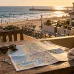 Location vacances Capbreton : plan de la ville, clé et plage centrale