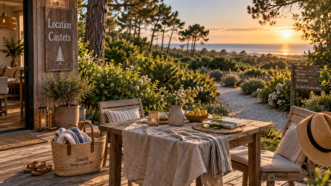 Location vacances Castets Landes : terrasse bois vers l’océan