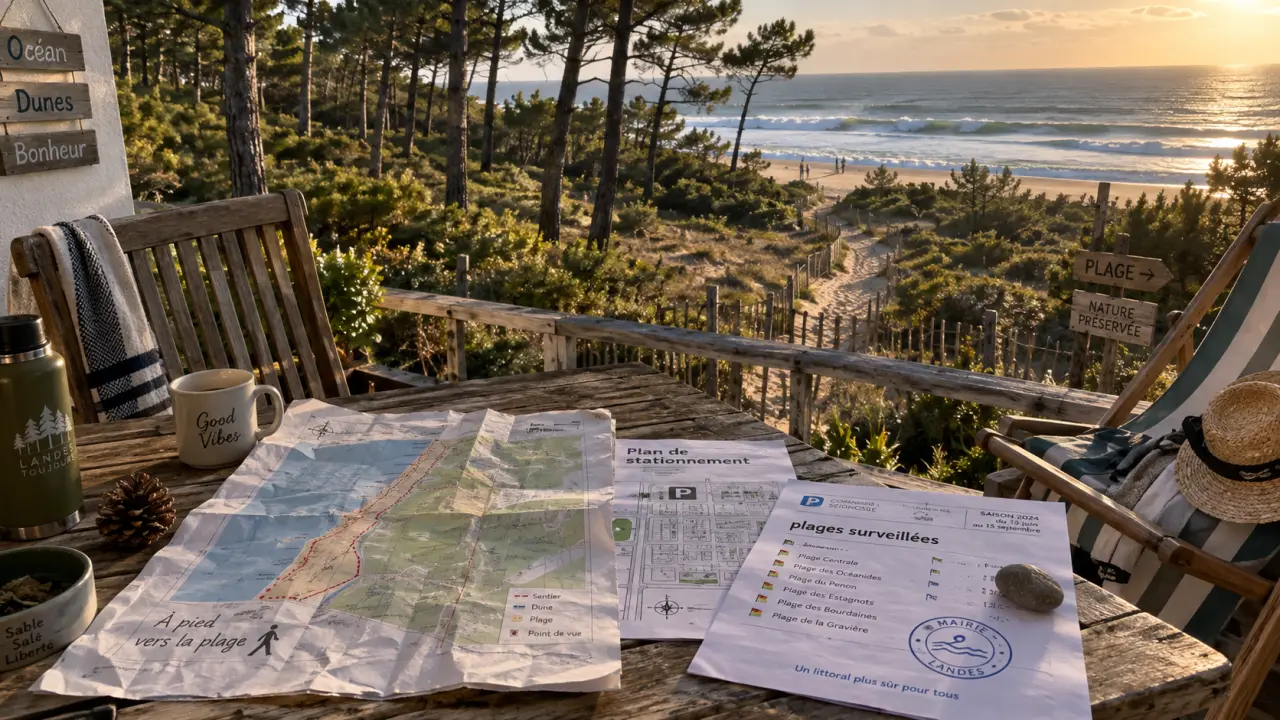 Location vacances Landes plage : plan itinéraire vers la dune et la plage