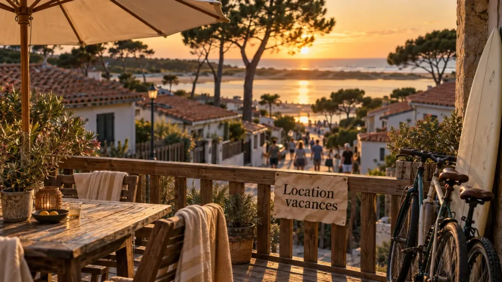 Location vacances landes vieux boucau : rue calme vers la plage et le lac marin