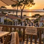 Location vacances landes vieux boucau : rue calme vers la plage et le lac marin