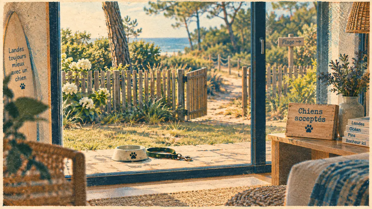 Location vacances maison landes avec chien : jardin clos et plage