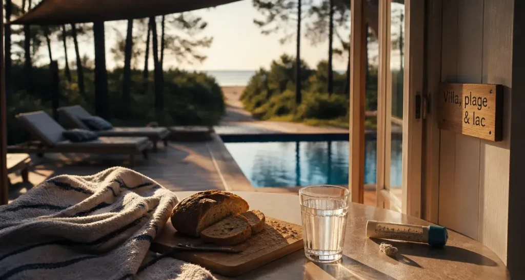 Location villa vacances Landes : terrasse pinède, plage et océan