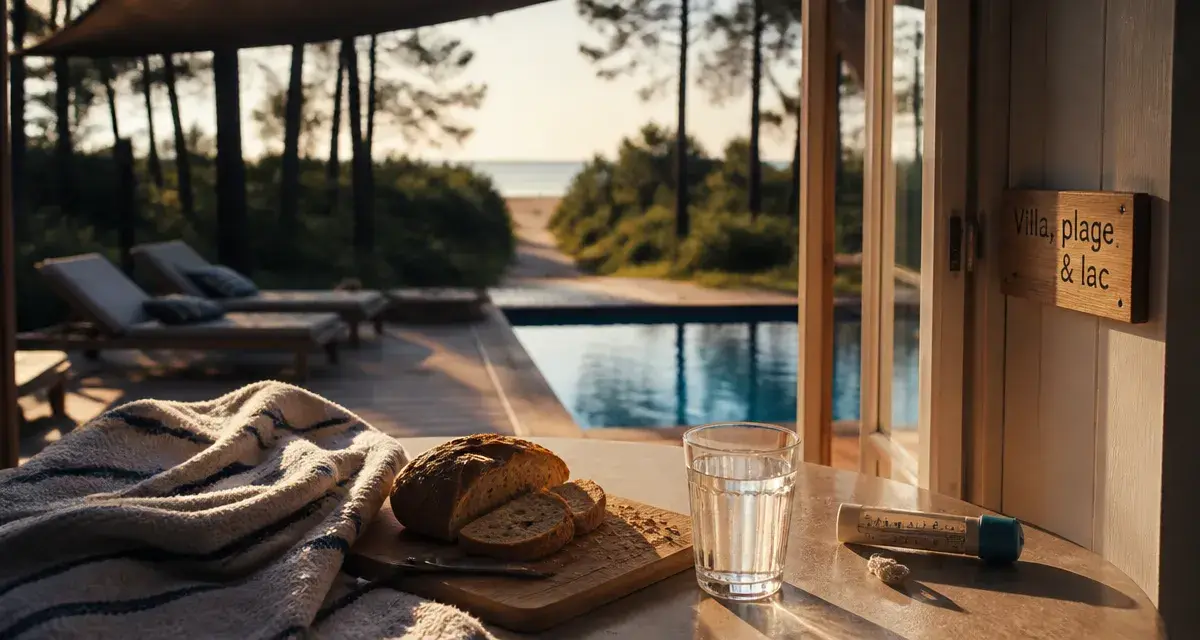 Location villa vacances Landes : terrasse pinède, plage et océan