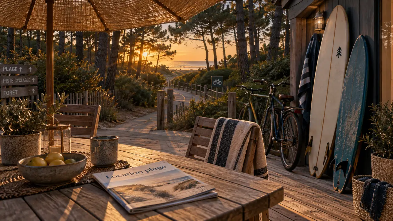 Locations vacances landes particuliers près de l’océan : terrasse et plage