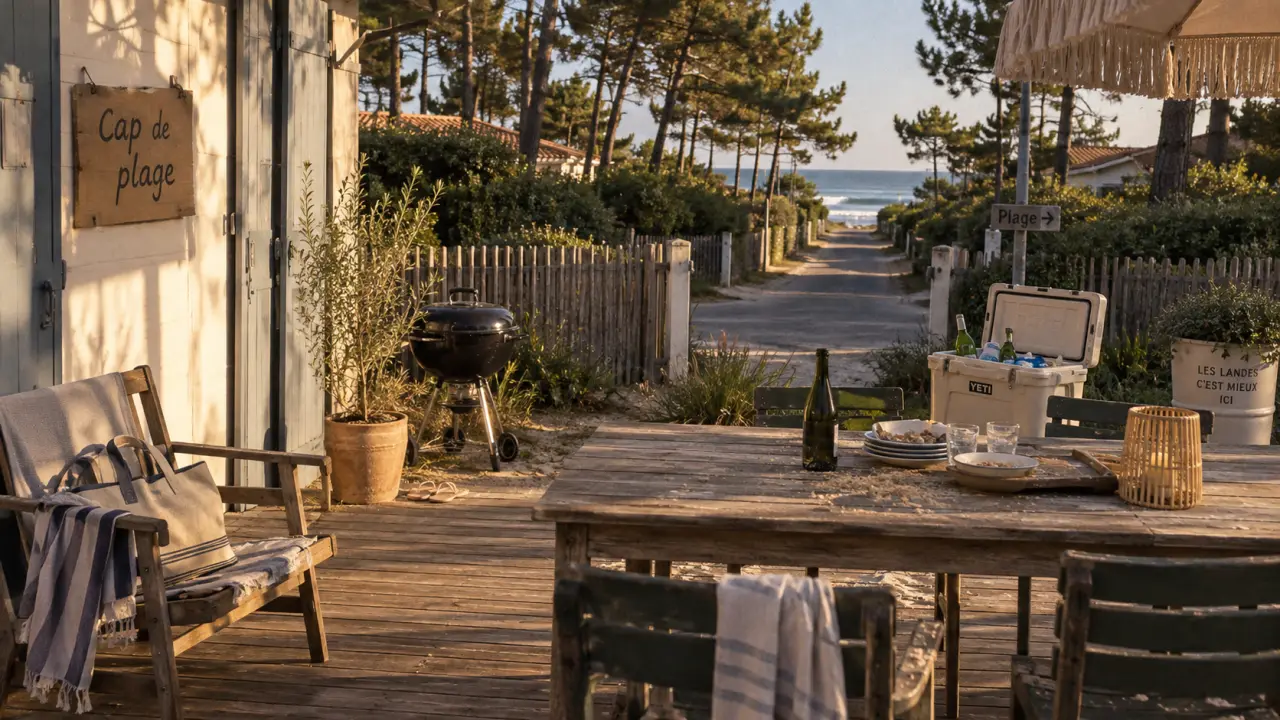 Maison a louer landes vacances : terrasse, jardin et aperçu de l’océan