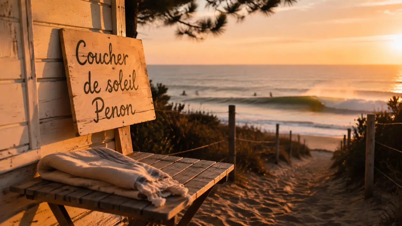 Que faire à Seignosse : coucher de soleil au Penon, plage et surfeurs