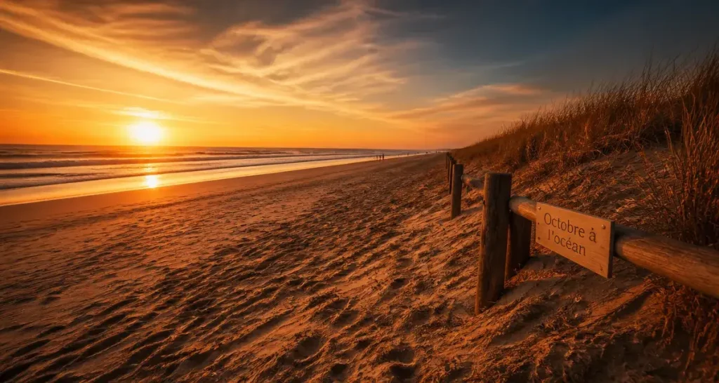 Que faire dans les Landes en octobre : plage landaise désertée