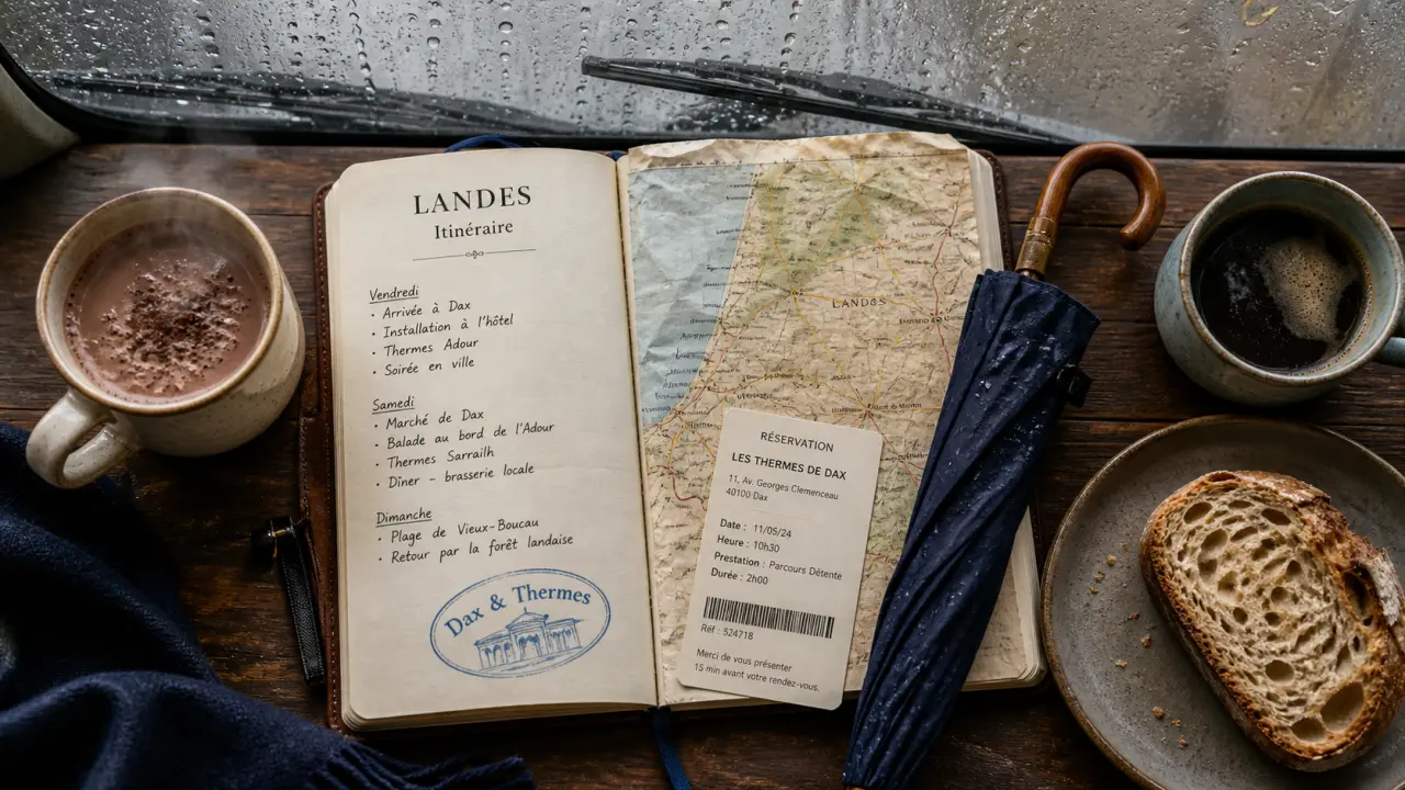Que faire en cas de pluie dans les Landes : carnet, thermes et pauses gourmandes