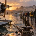 rassemblement hydravion biscarrosse 2025 : public près des hydravions sur le lac Latécoère
