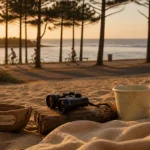 Tourisme landes sud : plage, lac d’Hossegor et pins au coucher du soleil