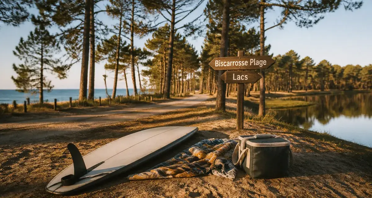 Vacances dans les landes biscarrosse : surf sur la plage, océan et lac