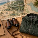 Vacances toussaint landes : carnet, jumelles, sable et carte des pins et dunes