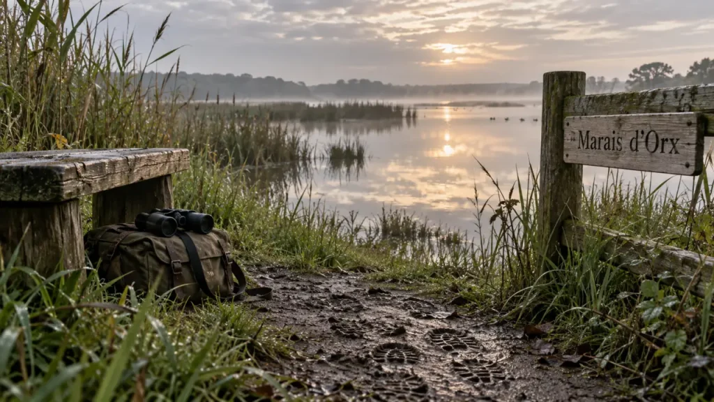 Villages à visiter autour de Dax : Marais d’Orx, roselière et sentier au bord de l’eau