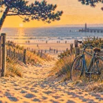 Camping dans les landes en bord de mer, plage sans voiture