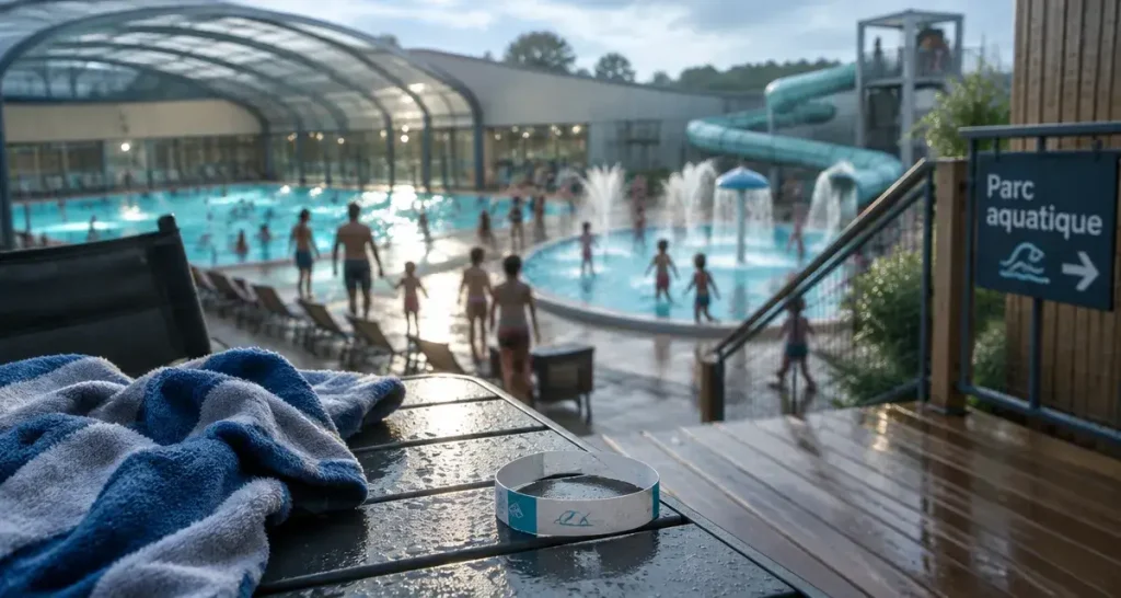 Camping dans les landes avec parc aquatique : piscine couverte chauffée et toboggan