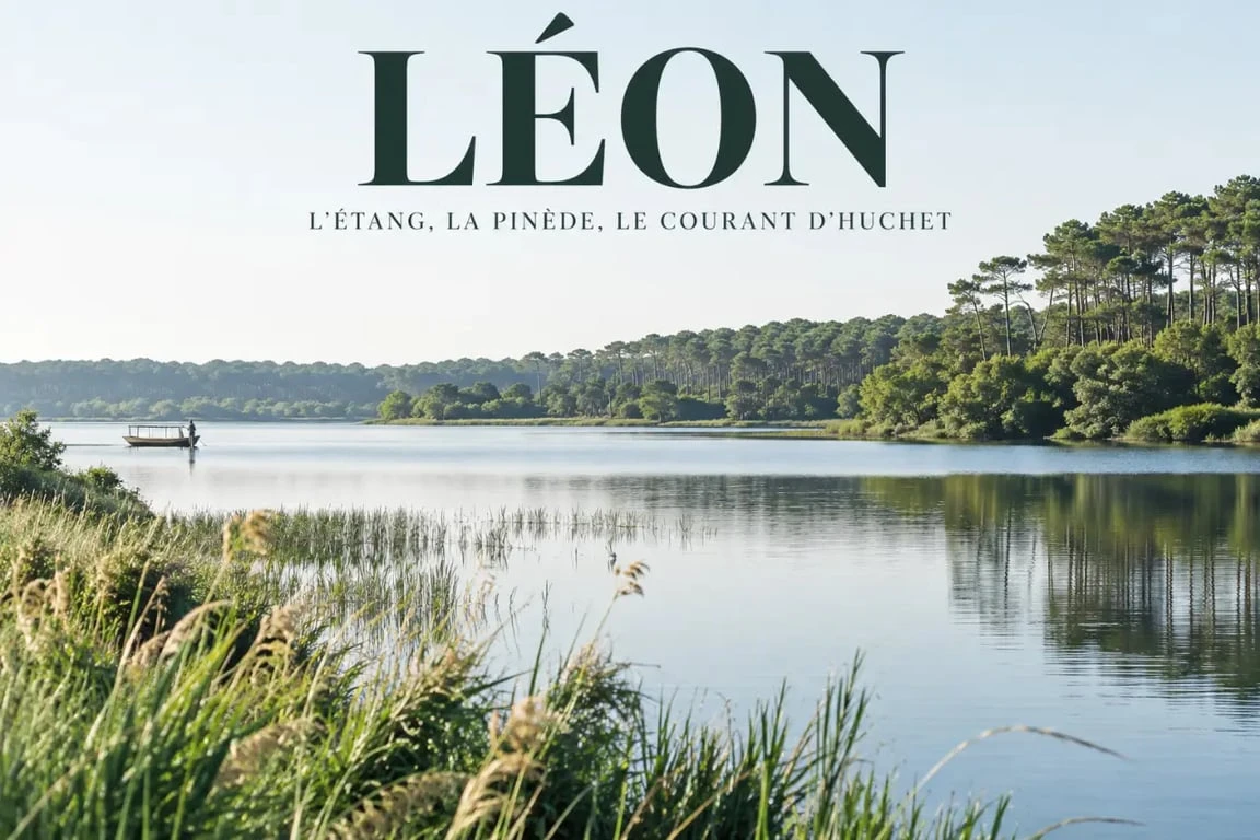 Léon dans les Landes, vue sur l’étang et le courant d’Huchet