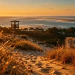 Que visiter entre Bordeaux et Biarritz : vue dune du Pilat, Cap d’Atlantique au coucher du soleil