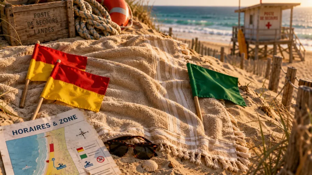 Surveillance plages landes : horaires et drapeaux de baignade